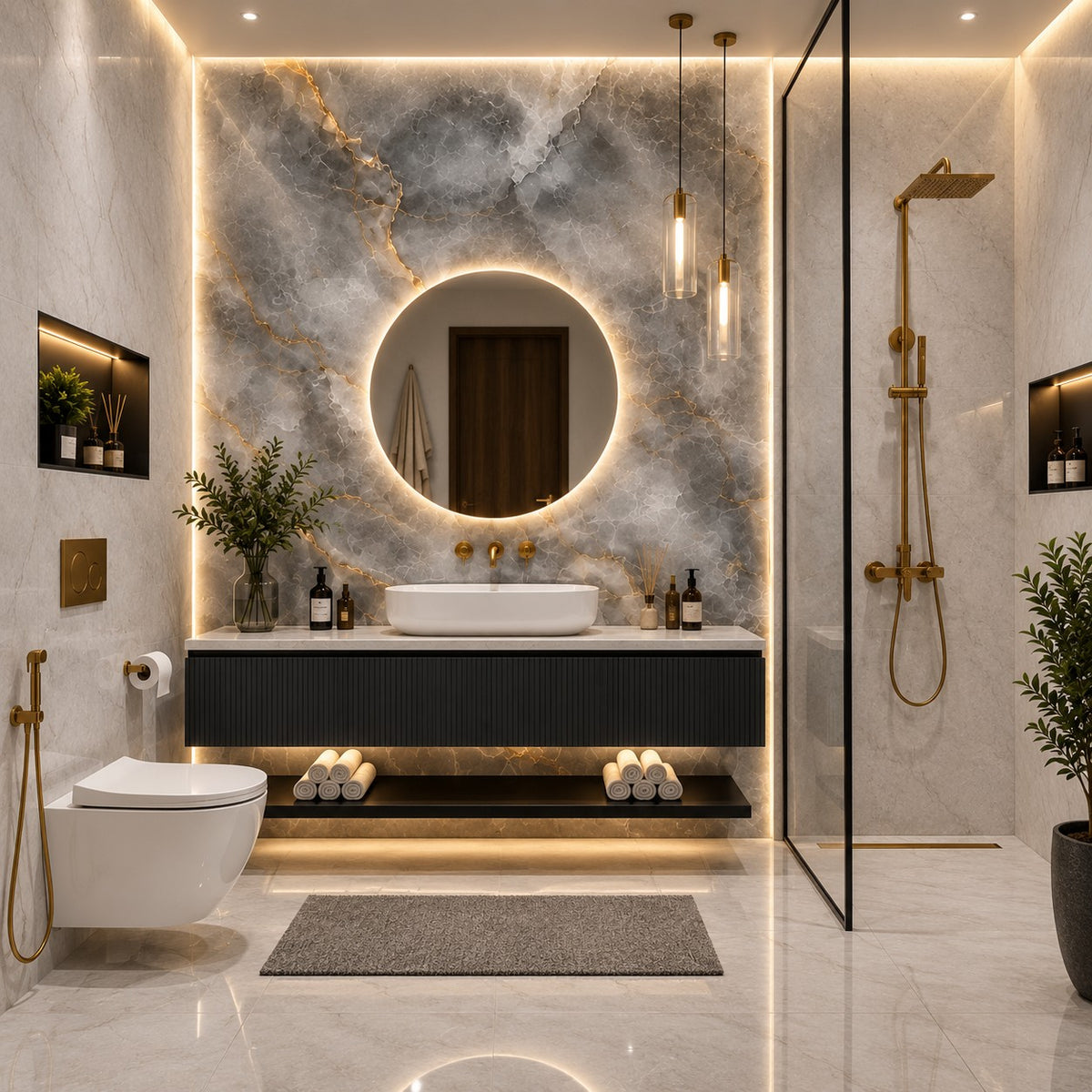 Premium Grey Marble Sintered Stone Tiles T8 – Luxury Marble Finish | 4 FT × 8 FT