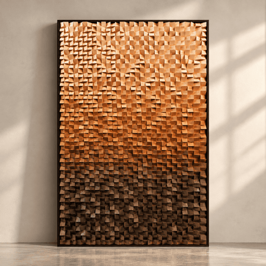 3D Wooden Blocks Painting P8– Handmade Textured Wooden Wall Art
