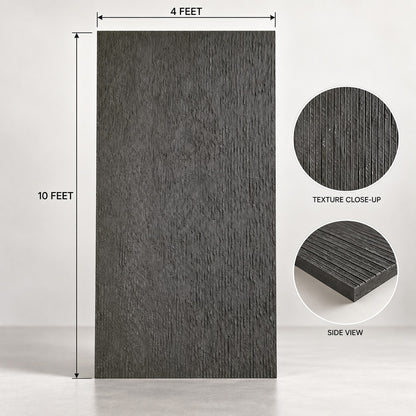 Black Fluted Soft Stone Sheet S8  Flexible Textured Stone Wall Cladding Pakistan