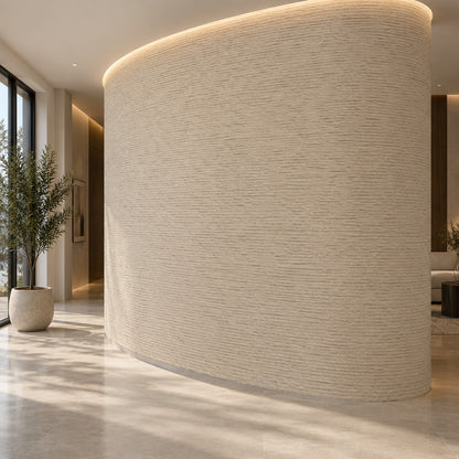 White Fluted Soft Stone Sheet S3 Flexible Textured Stone Wall Cladding Pakistan