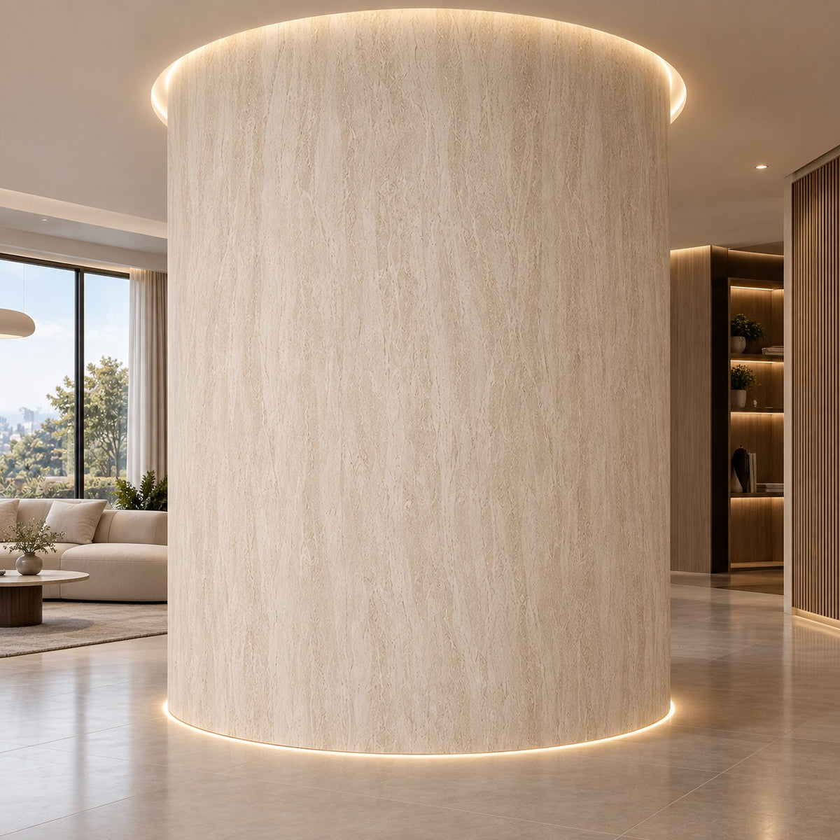 Beige Travertine Soft Stone Sheet S1 Flexible Natural Stone Wall Cladding Pakistan