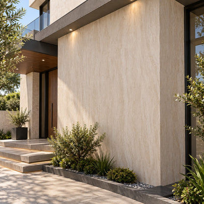 Beige Travertine Soft Stone Sheet S1 Flexible Natural Stone Wall Cladding Pakistan