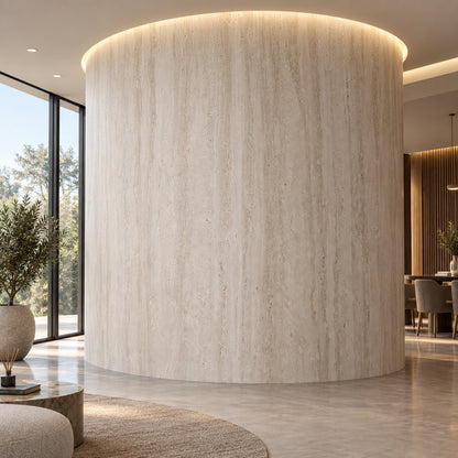 Beige Travertine Soft Stone Sheet S2 Flexible Stone Wall Cladding
