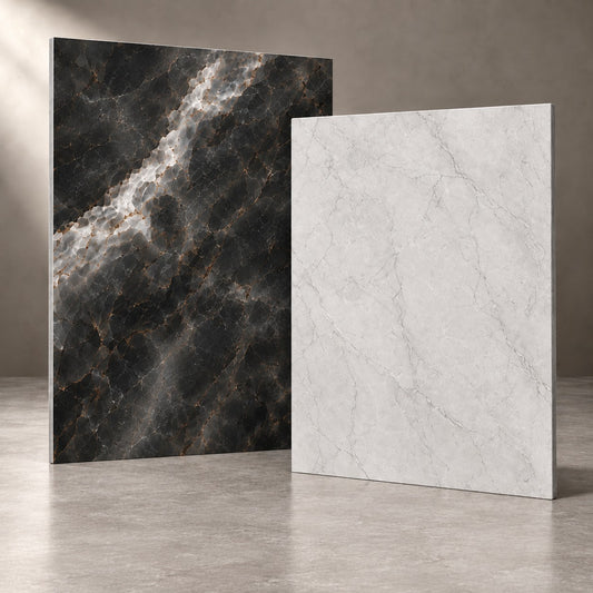Luxury Black & White Marble Bathroom Tiles | Wall & Floor Tile Combination (T2-T7)