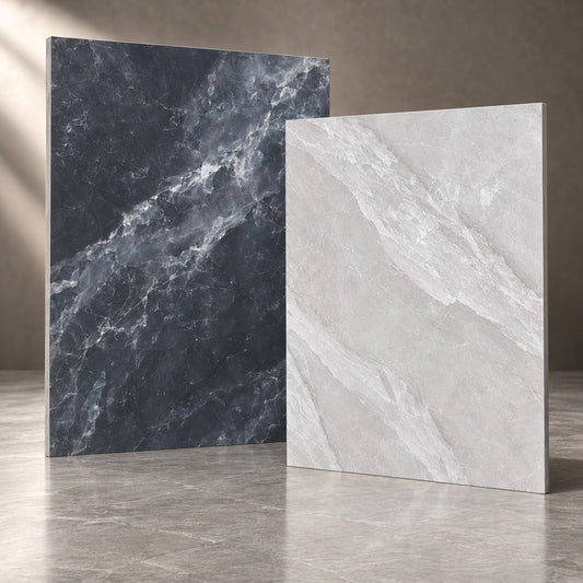 Luxury Dark Blue & White Marble Bathroom Tiles | Wall & Floor Combination (T3-T9)