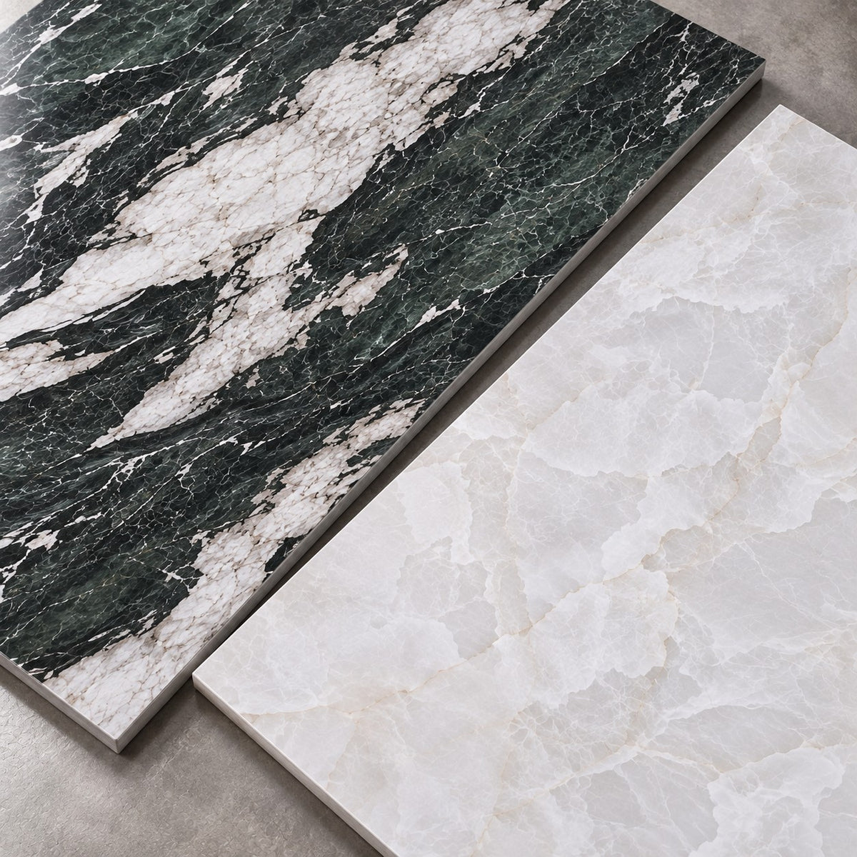 Luxury Green & White Marble Bathroom Tiles | Wall & Floor Tile Combination (T10-T4)