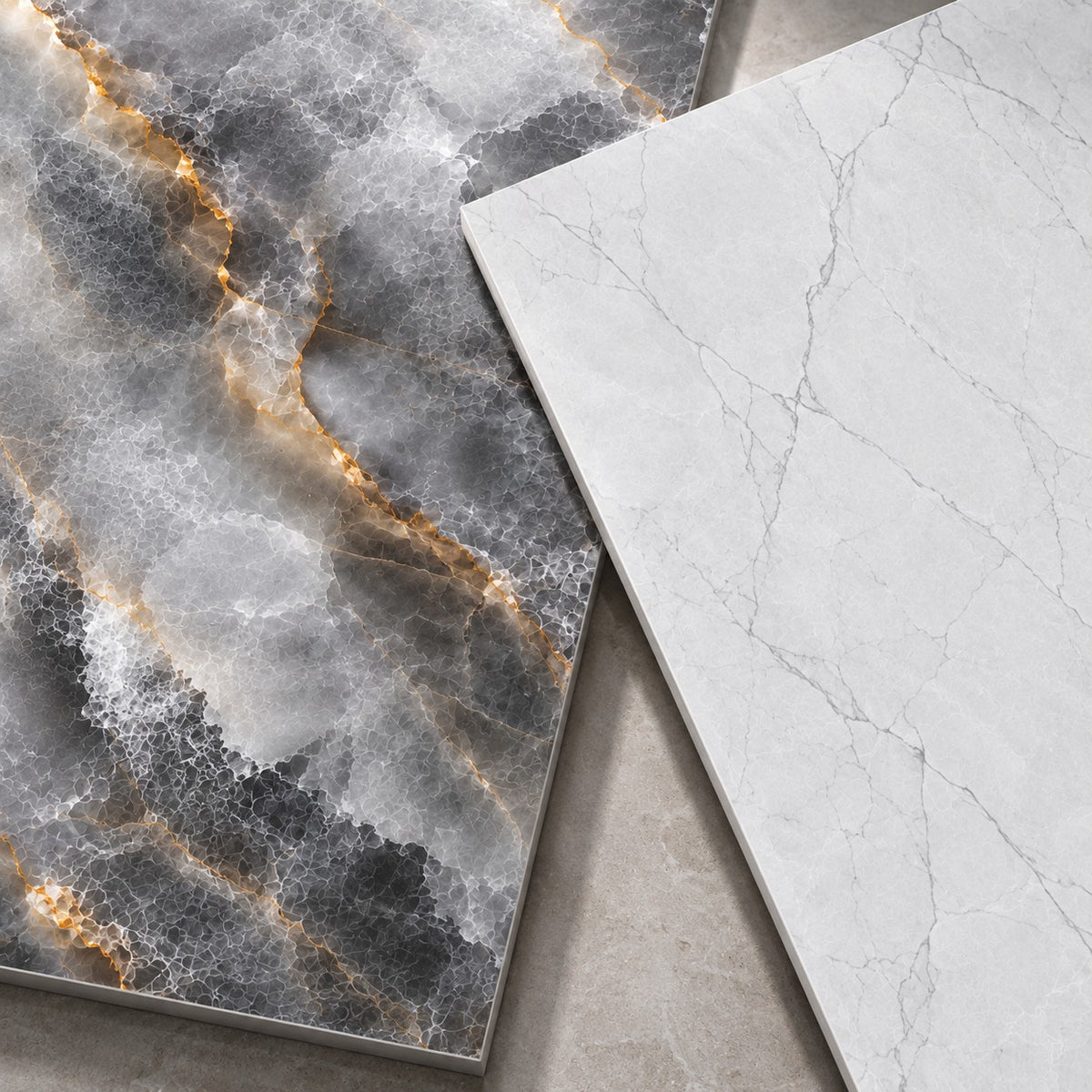 Luxury Grey & White Marble Bathroom Tiles | Wall & Floor Tile Combination (T8-T2)