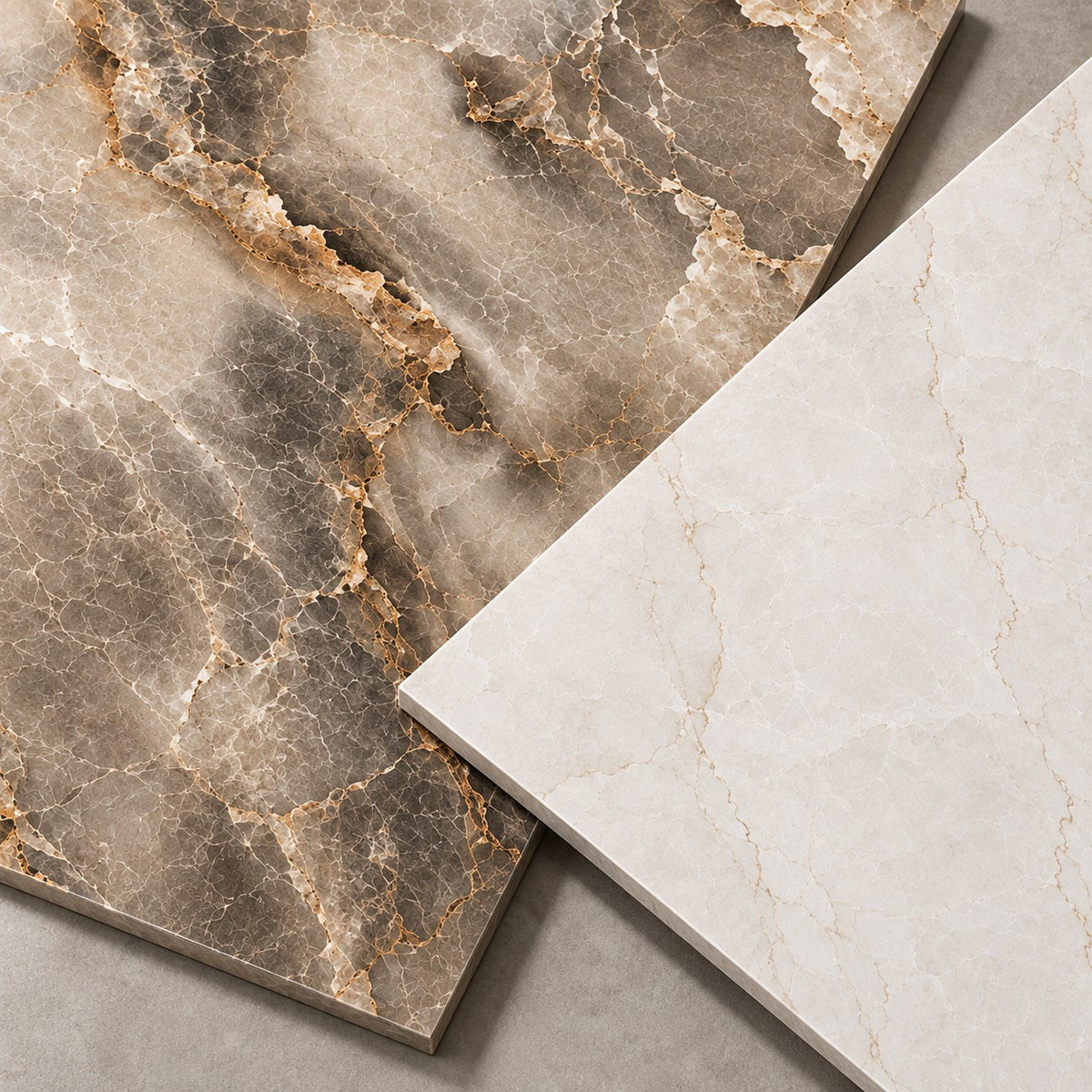 Luxury Beige & White Marble Bathroom Tiles | Wall & Floor Tile Combination(T3-T5)
