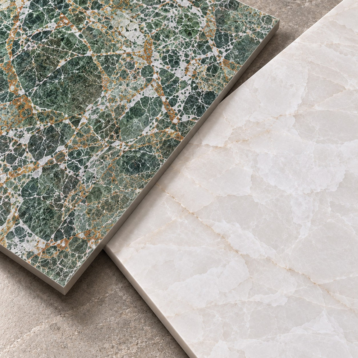 Luxury Green & White Marble Bathroom Tiles | Wall & Floor Tile Combination(T1-T12)
