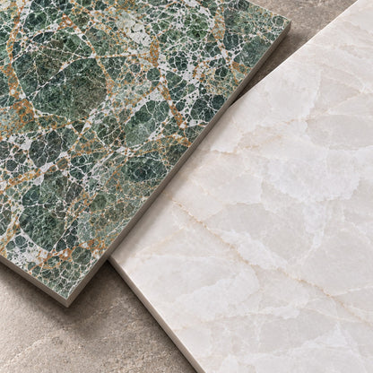 Luxury Green & White Marble Bathroom Tiles | Wall & Floor Tile Combination(T1-T12)