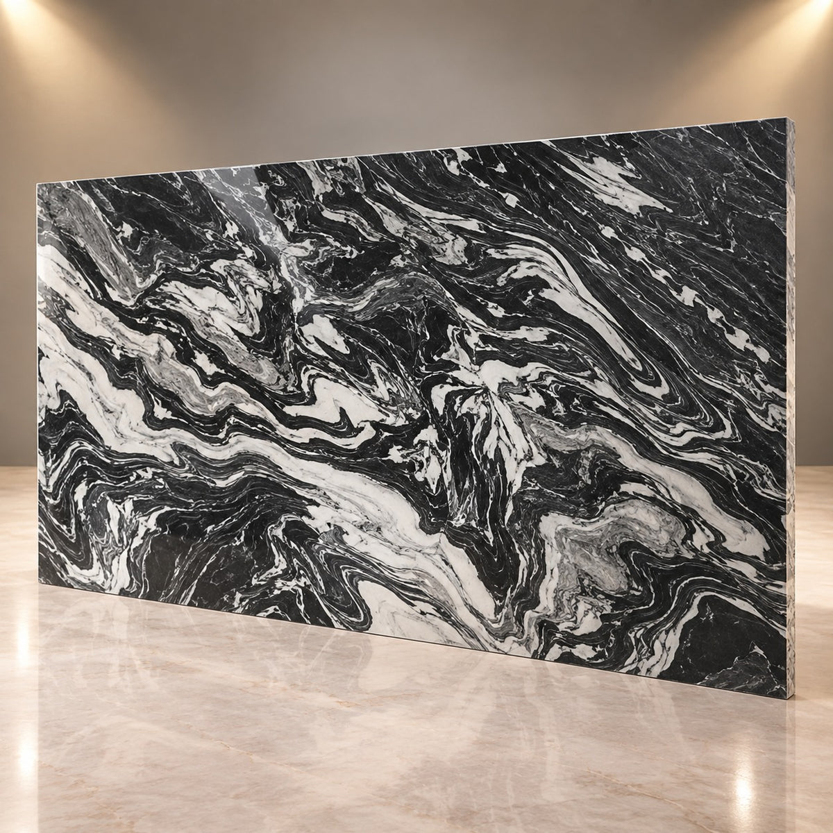 Black & White Marble Sintered Stone Slab T15 | Luxury Marble Look