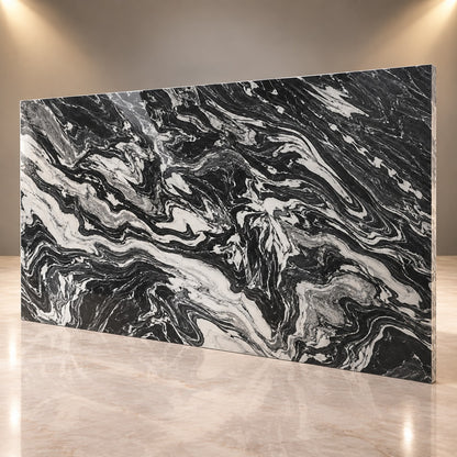 Black & White Marble Sintered Stone Slab T15 | Luxury Marble Look