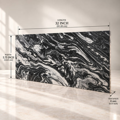 Black & White Marble Sintered Stone Slab T15 | Luxury Marble Look