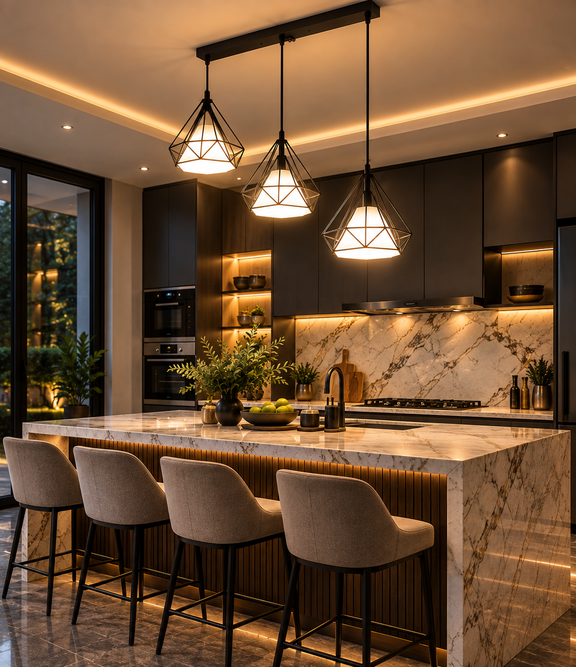 Luxury Geometric 3 F11 Light Chandelier – Premium Metal & Plastic Ceiling Light
