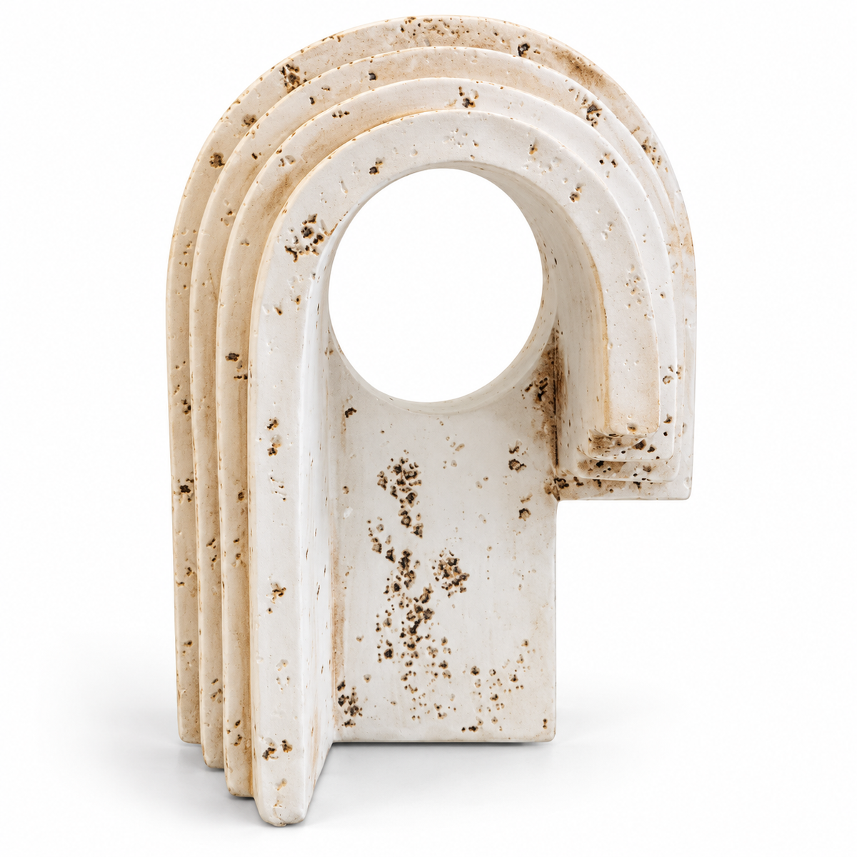 Decorative White Travertine Arch Sculpture D30