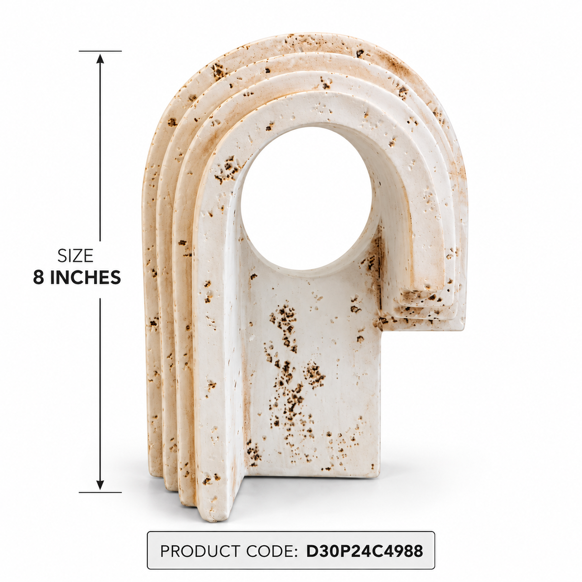Decorative White Travertine Arch Sculpture D30