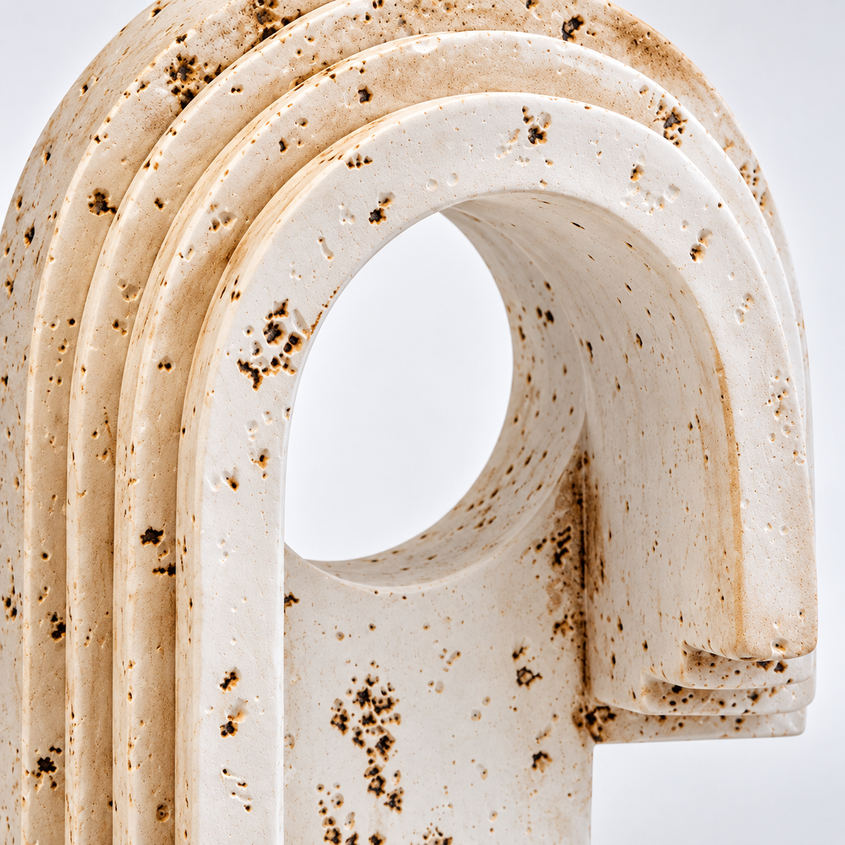 Decorative White Travertine Arch Sculpture D30