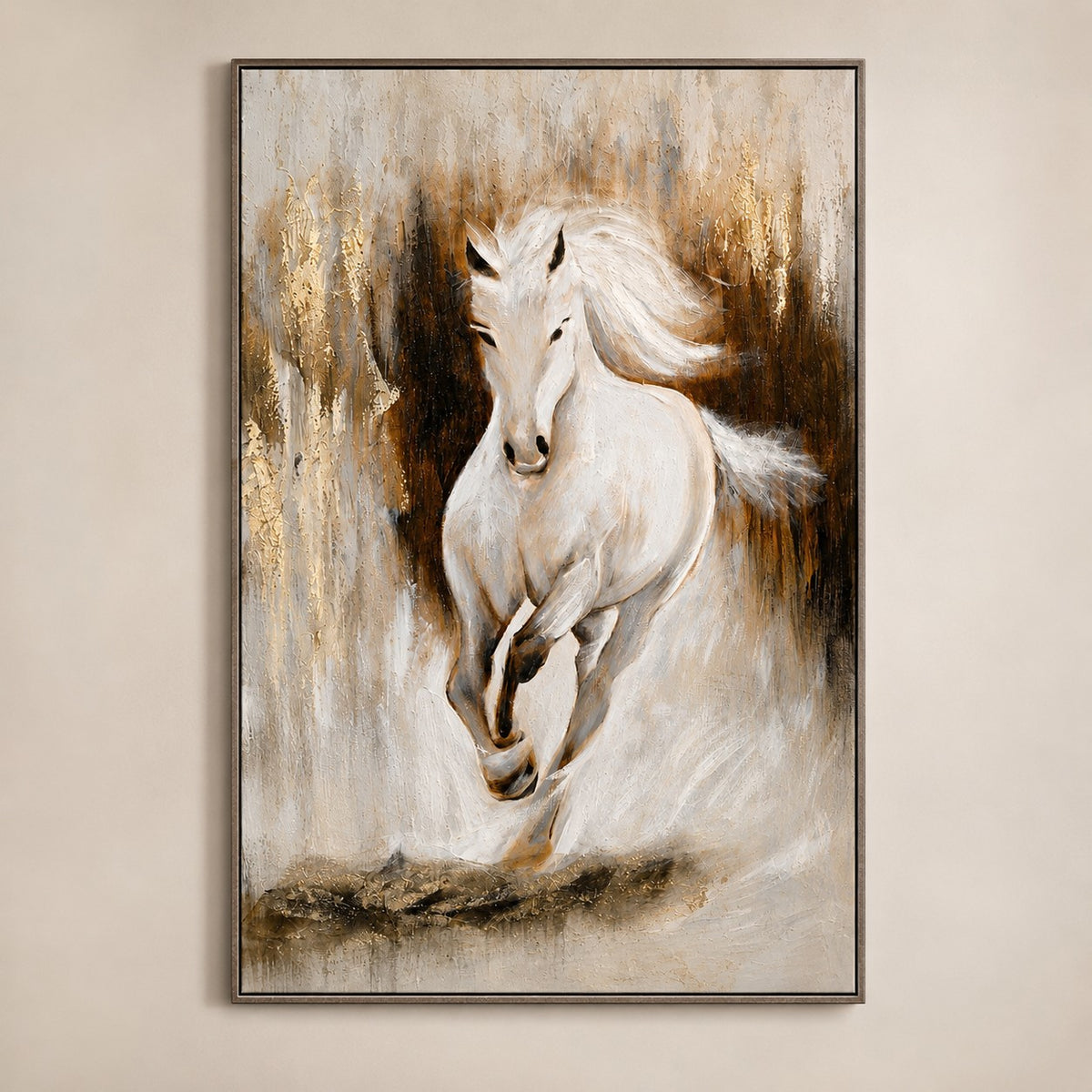 Horse Textured Painting P3 – Handmade Premium Canvas Wall Art