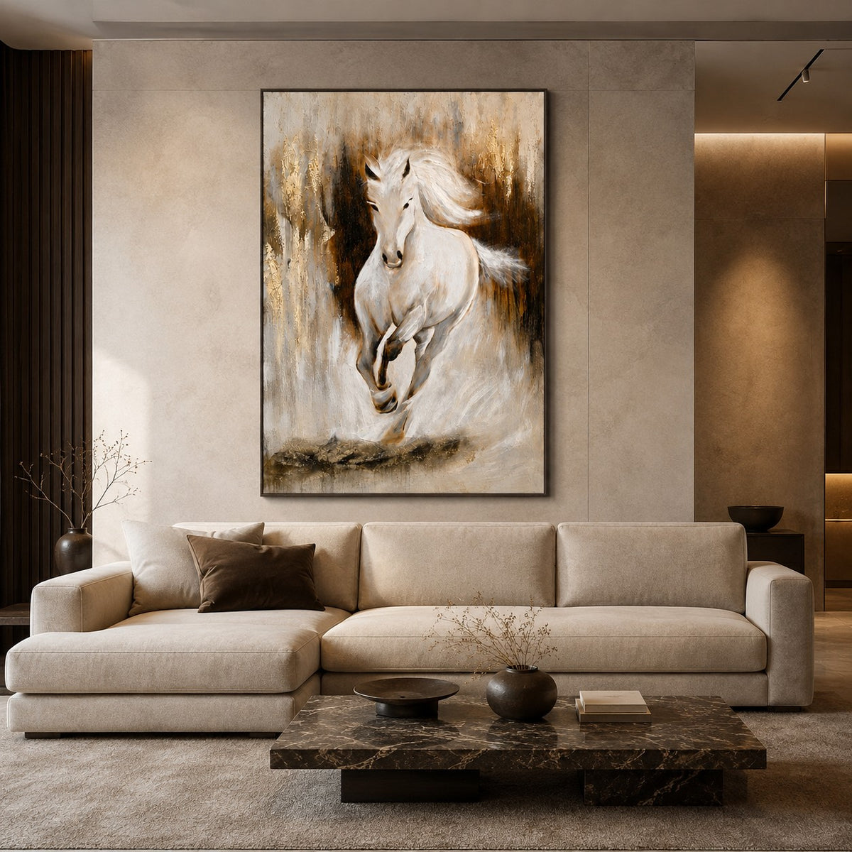 Horse Textured Painting P3 – Handmade Premium Canvas Wall Art