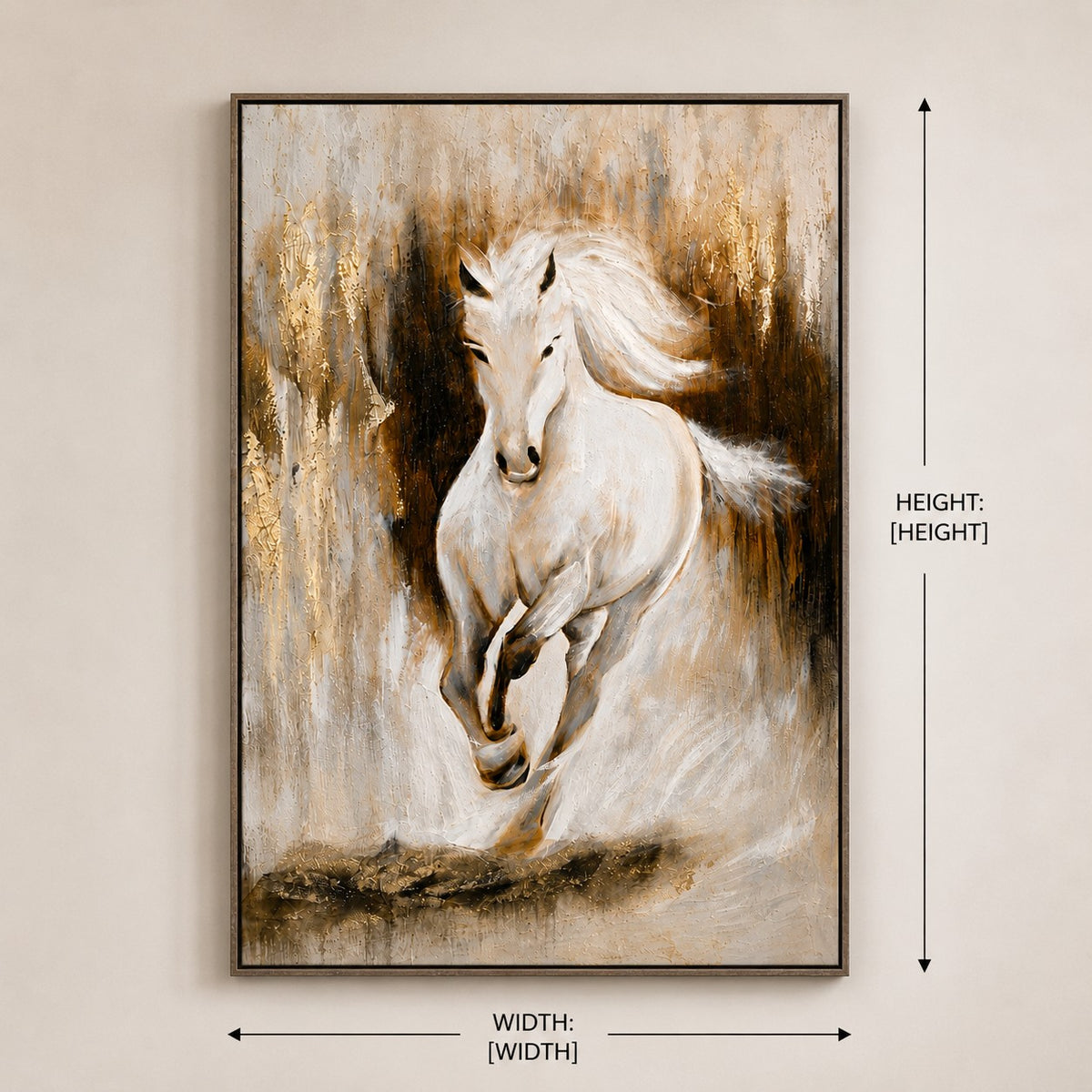 Horse Textured Painting P3 – Handmade Premium Canvas Wall Art