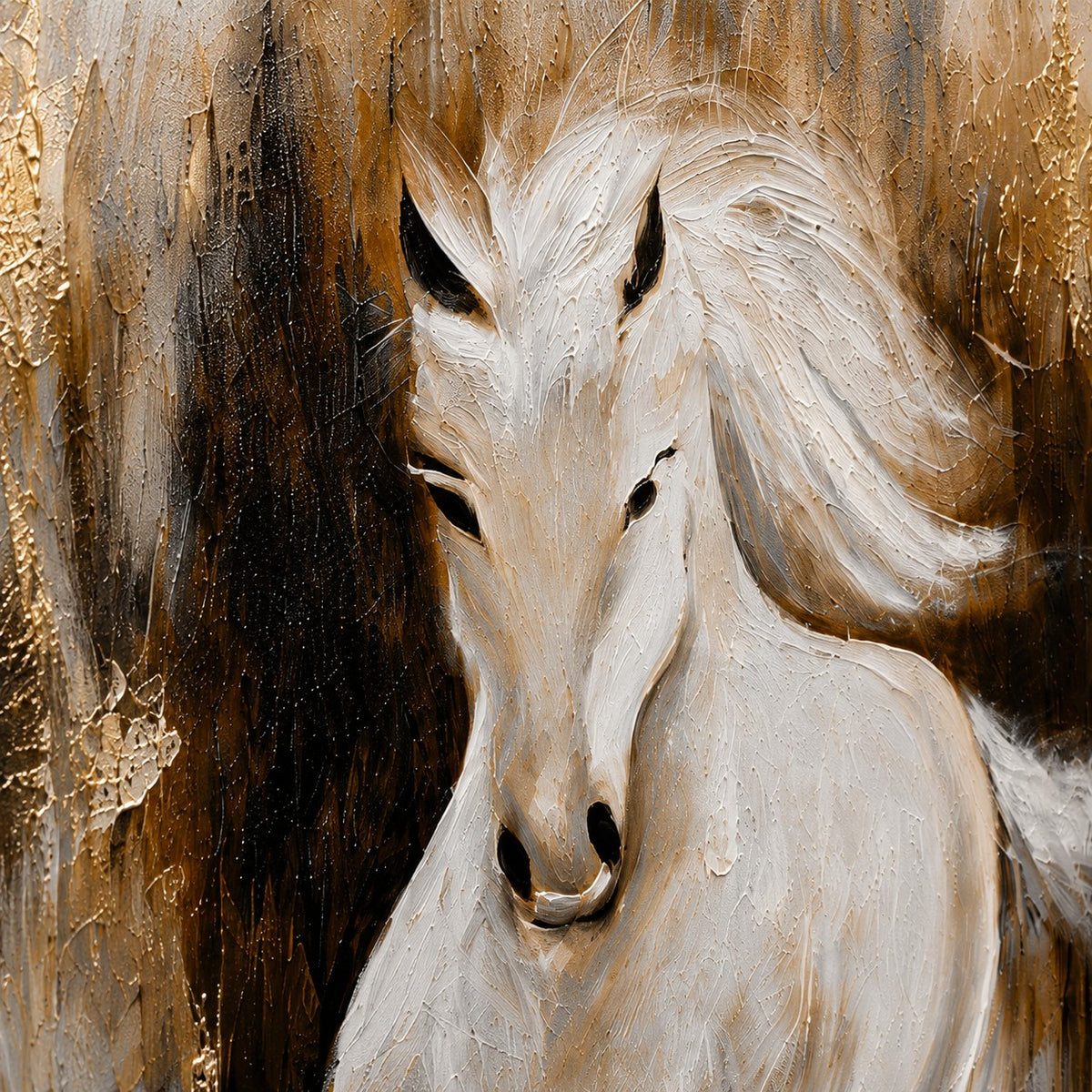 Horse Textured Painting P3 – Handmade Premium Canvas Wall Art