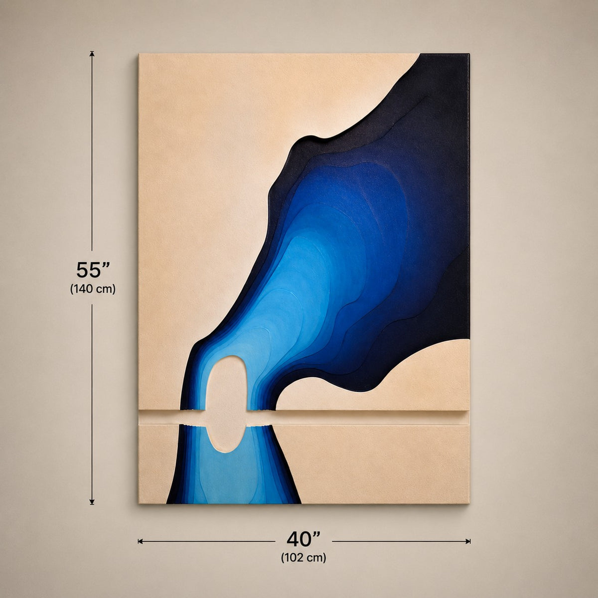 Blue Abstract Texture Painting P4 – Handmade Modern Wall Art