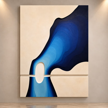 Blue Abstract Texture Painting P4 – Handmade Modern Wall Art