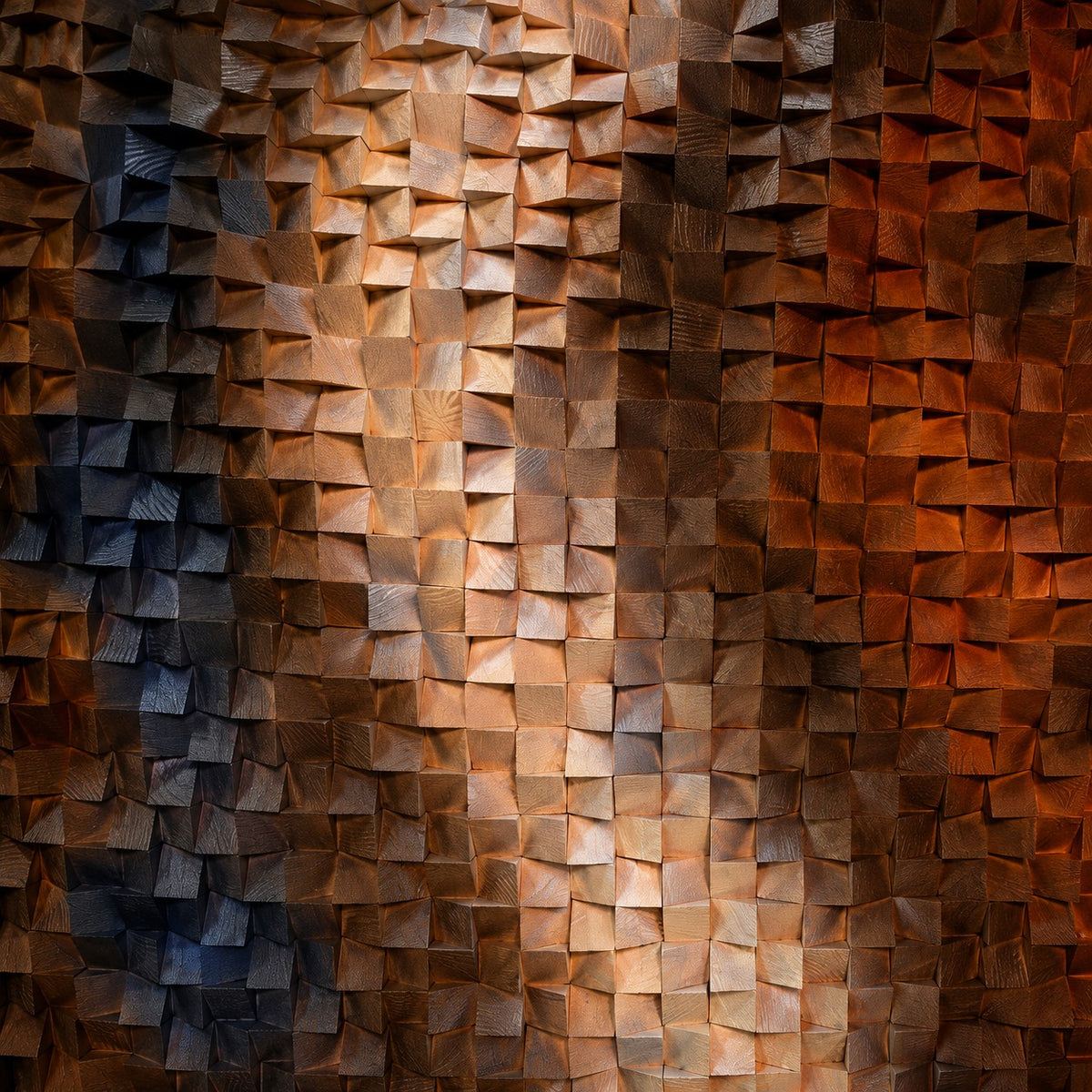 3D Wooden Blocks Painting P7 – Handmade Textured Wooden Wall Art