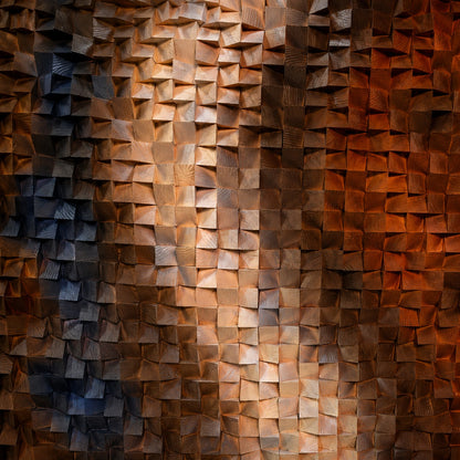 3D Wooden Blocks Painting P7 – Handmade Textured Wooden Wall Art