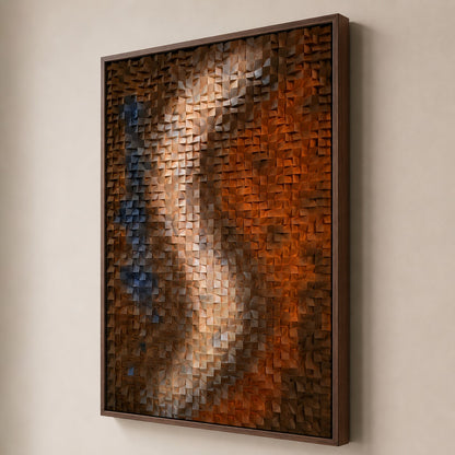 3D Wooden Blocks Painting P7 – Handmade Textured Wooden Wall Art
