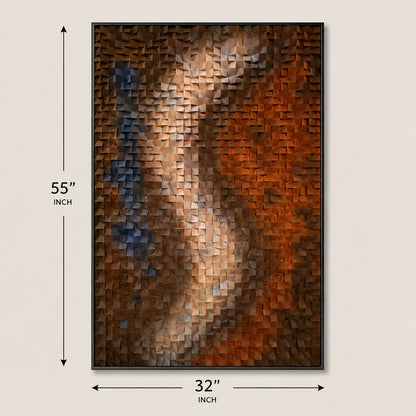 3D Wooden Blocks Painting P7 – Handmade Textured Wooden Wall Art