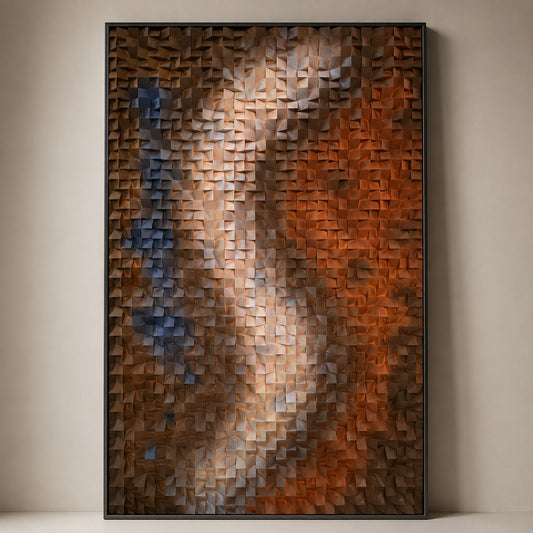 3D Wooden Blocks Painting P7 – Handmade Textured Wooden Wall Art