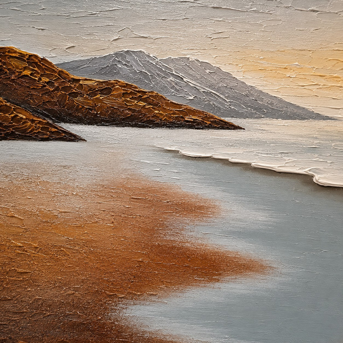Textured Landscape Wall Art P9– Handmade Set of 3 Coastal Paintings