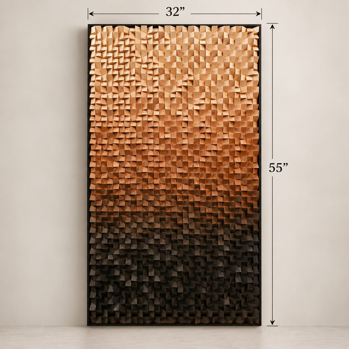 3D Wooden Blocks Painting P8– Handmade Textured Wooden Wall Art