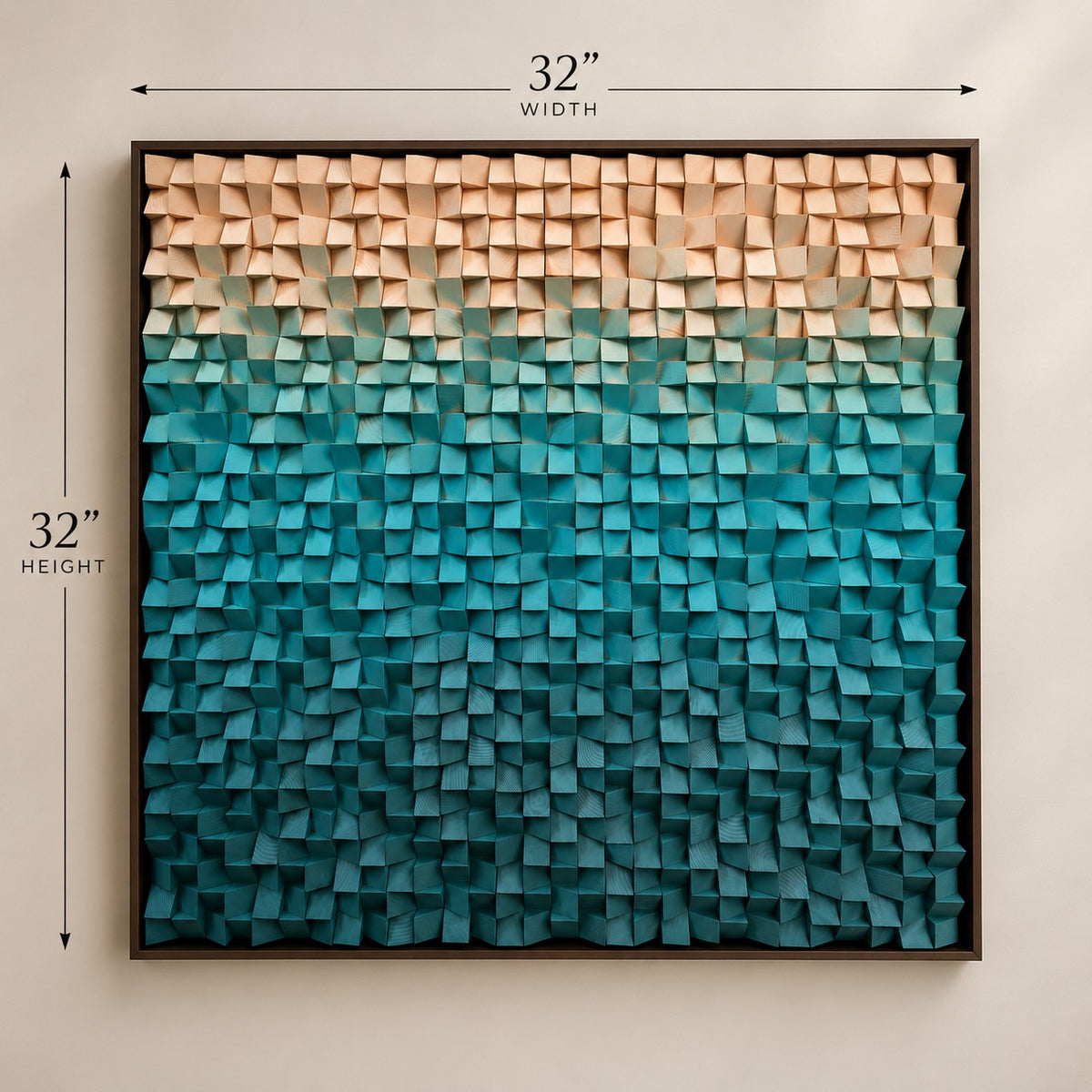 3D Wooden Blocks Painting P11 – Handmade Textured Wooden Wall Art