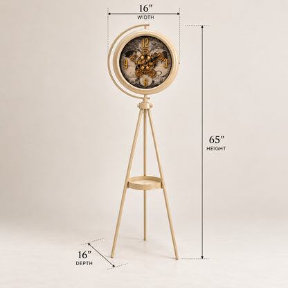 Cream Stand Clock D51 Modern Luxury Tripod Floor Clock