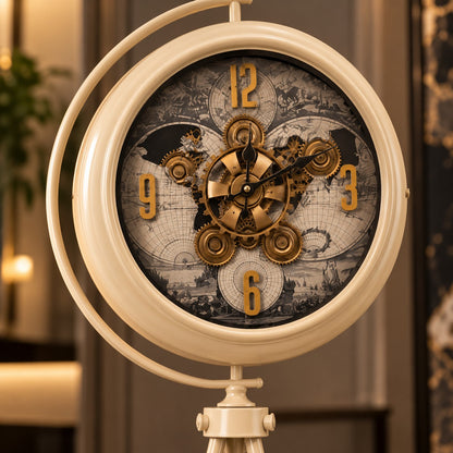Cream Stand Clock D51 Modern Luxury Tripod Floor Clock