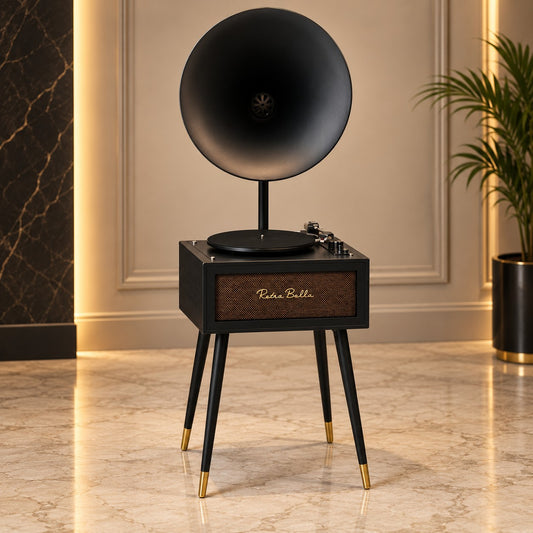Vintage Record Player D49 Retro Turntable with Bluetooth & USB