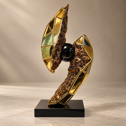 Decorative Gold & Black Abstract Sculpture D45