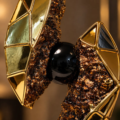 Decorative Gold & Black Abstract Sculpture D45