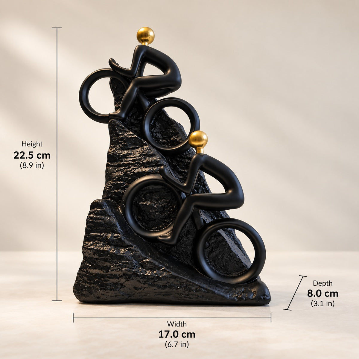 Decorative Black & Gold Abstract Sculpture D34