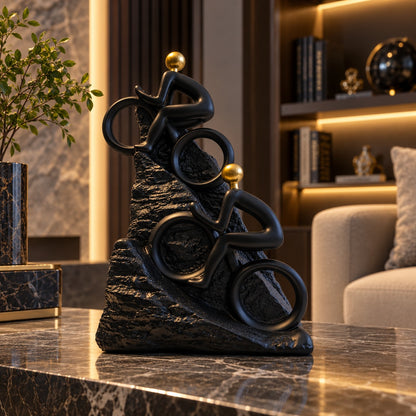 Decorative Black & Gold Abstract Sculpture D34