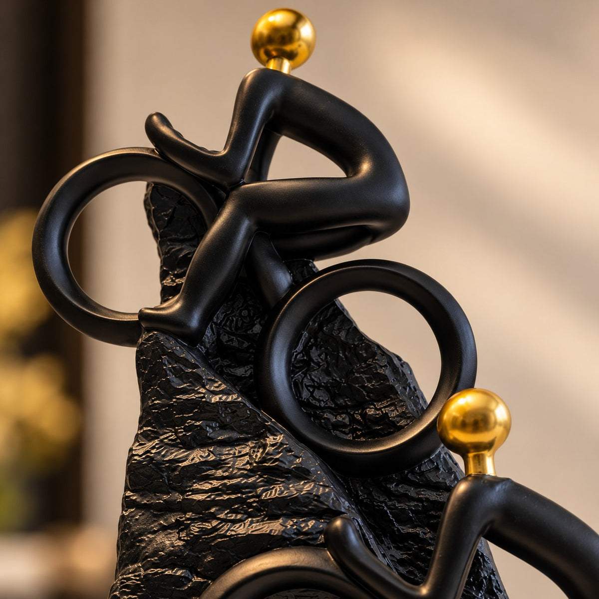 Decorative Black & Gold Abstract Sculpture D34