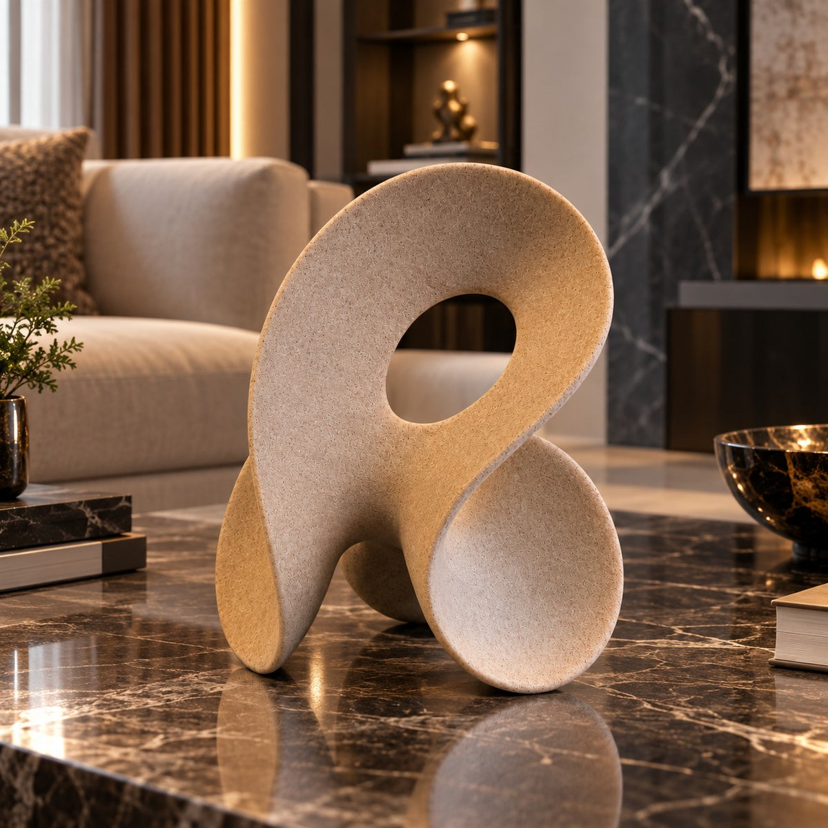 Modern Abstract Resin Sculpture D31 Matte Textured Artistic Decor Piece