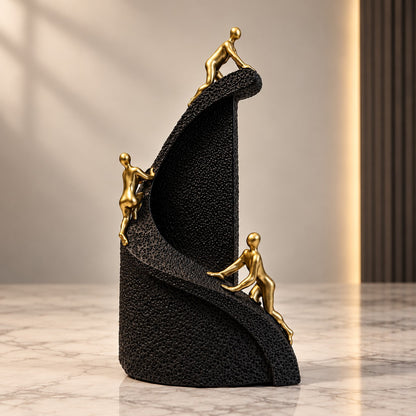 Climbing Figures Resin Sculpture D26 | Modern Abstract Home Decor Showpiece