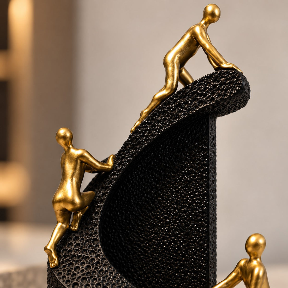 Climbing Figures Resin Sculpture D26 | Modern Abstract Home Decor Showpiece