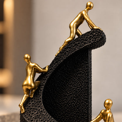 Climbing Figures Resin Sculpture D26 | Modern Abstract Home Decor Showpiece