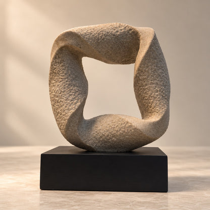 Decorative Beige Stone Abstract Sculpture D24