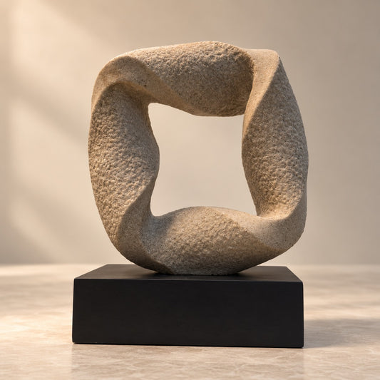 Decorative Beige Stone Abstract Sculpture D24
