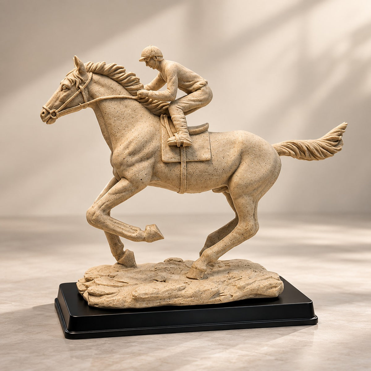 Horse Rider Resin Sculpture D18 | Artistic Home Decor Showpiece